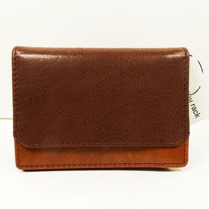 BOCONI Garth Genuine Brown /Tan Leather  L-Fold Wallet